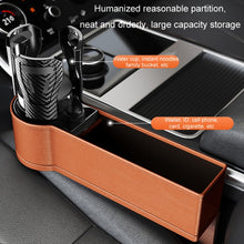 Load image into Gallery viewer, Car Seat Gap Storage Box Car Water Cup Holder Ashtray, Left Black Red, Left Carbon Fiber, Left Brown, Left Beige, Left Black, Right Black Red, Right Carbon Fiber, Right Brown, Right Beige, Right Black