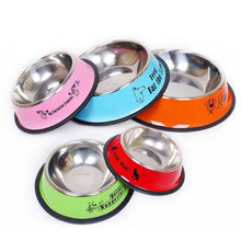 Load image into Gallery viewer, Anti-tip Stainless Steel Pet Bowl Cat Dog Food Basin, M 15cm, L 18cm, XL 22cm, XXL 26cm