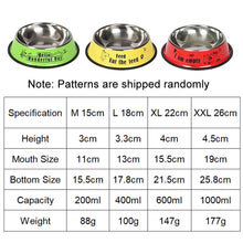 Load image into Gallery viewer, Anti-tip Stainless Steel Pet Bowl Cat Dog Food Basin, M 15cm, L 18cm, XL 22cm, XXL 26cm