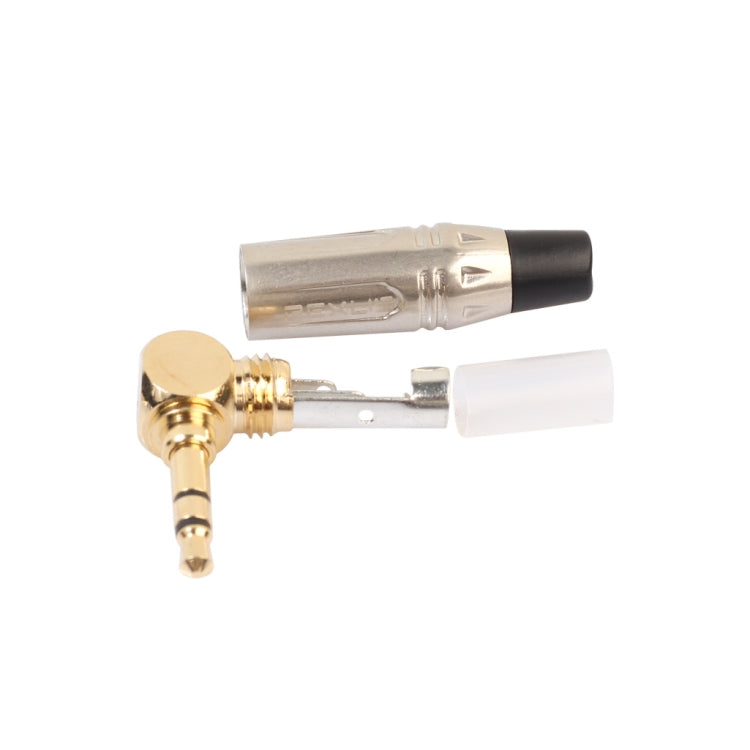 Zinc Alloy L-Shaped 90 Degree 3.5mm Stereo Headset Wire Welding Plug, Zinc Alloy