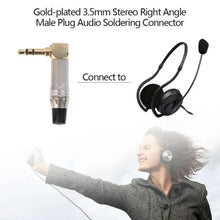 Load image into Gallery viewer, Zinc Alloy L-Shaped 90 Degree 3.5mm Stereo Headset Wire Welding Plug, Zinc Alloy