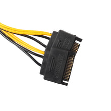 Load image into Gallery viewer, Full Copper GPU Graphics Card 8 Pin Female To Double 15 Pin SATA Computer Motherboard Power Transfer Line, 0.2m