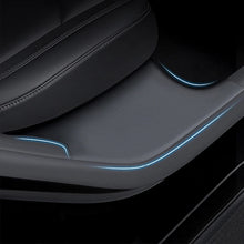 Load image into Gallery viewer, For Tesla Model Y Rear Door Built-In Sill Strip Rear Seats Anti-Kick Leather Protective Pad, Black, Carbon Fiber, TPE