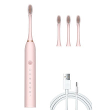 Load image into Gallery viewer, Rechargeable Ultrasonic Soft Bristle Electrical Toothbrushes Flosser 6 Gear With 4 Brushes