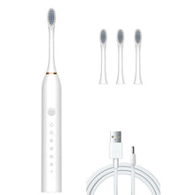 Load image into Gallery viewer, Rechargeable Ultrasonic Soft Bristle Electrical Toothbrushes Flosser 6 Gear With 4 Brushes