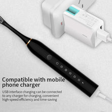 Load image into Gallery viewer, Rechargeable Ultrasonic Soft Bristle Electrical Toothbrushes Flosser 6 Gear With 4 Brushes