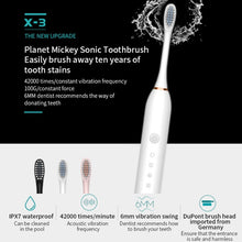 Load image into Gallery viewer, Rechargeable Ultrasonic Soft Bristle Electrical Toothbrushes Flosser 6 Gear With 4 Brushes