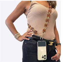 Load image into Gallery viewer, Retro Mobile Phone Chain Lanyard Tortoiseshell Acrylic Resin Bag Chain with Spacer, L205-3HS-40cm, L205-3HS -60cm, L205-3HS-120cm, L205-2HS-40cm, L205-2HS -60cm, L205-2HS-100cm, L205-LS-40cm, L205-LS-60cm, L205-LS-100cm