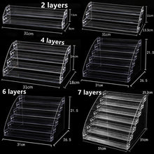 Load image into Gallery viewer, Acrylic Nail Polish Display Rack Transparent Ladder Stand Cosmetic Essential Oil Bottle Holder, 2 Layers, 3 Layers, 4 Layers, 5 Layers, 6  Layers, 7 Layers
