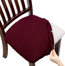 Load image into Gallery viewer, Diamond Plaid Jacquard Chair Cushion Cover Hotel Restaurant Dining Table Chair Cover
