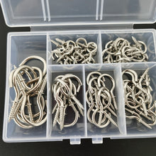 Load image into Gallery viewer, 75pcs /Box Screw-in Ceiling Hook Set Home Storage Wall Cup Hook Lamp Hook