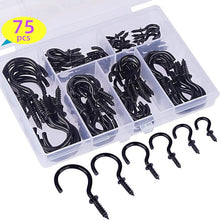 Load image into Gallery viewer, 75pcs /Box Screw-in Ceiling Hook Set Home Storage Wall Cup Hook Lamp Hook