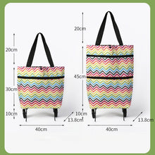 Load image into Gallery viewer, 2 In 1  Oxford Cloth Shopping Bag Foldable Shopping Trolley Cart