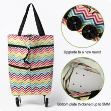 Load image into Gallery viewer, 2 In 1  Oxford Cloth Shopping Bag Foldable Shopping Trolley Cart