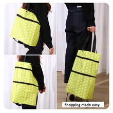 Load image into Gallery viewer, 2 In 1  Oxford Cloth Shopping Bag Foldable Shopping Trolley Cart
