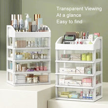 Load image into Gallery viewer, Desktop Drawer Organizer Multi-Layer Cosmetic Jewelry Box Stationery Multi-Functional Organizer, 5 Layer White Drawer (White), 5 Layer Black Drawer (White), 5 Layer Black Drawer (Pink), 4 Layer White Drawer (White), 4 Layer Black Drawer (White)        ...
