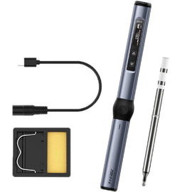 FNIRSI 4pcs/ Set Mini Soldering Station Digital Display Constant Temperature Smart Soldering Iron, Blue Standard BC2, Black Standard BC2, Blue Standard 6 Heads, Black Standard 6 Heads