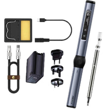 Load image into Gallery viewer, FNIRSI 4pcs/ Set Mini Soldering Station Digital Display Constant Temperature Smart Soldering Iron, Blue Standard BC2, Black Standard BC2, Blue Standard 6 Heads, Black Standard 6 Heads, Blue BC2 with Power Supply, Black BC2 with Power Supply            ...