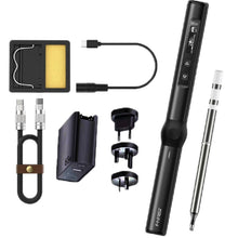 Load image into Gallery viewer, FNIRSI 4pcs/ Set Mini Soldering Station Digital Display Constant Temperature Smart Soldering Iron, Blue Standard BC2, Black Standard BC2, Blue Standard 6 Heads, Black Standard 6 Heads, Blue BC2 with Power Supply, Black BC2 with Power Supply            ...