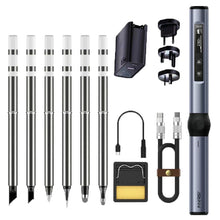 Load image into Gallery viewer, FNIRSI 4pcs/ Set Mini Soldering Station Digital Display Constant Temperature Smart Soldering Iron, Blue Standard BC2, Black Standard BC2, Blue Standard 6 Heads, Black Standard 6 Heads, Blue BC2 with Power Supply, Black BC2 with Power Supply            ...