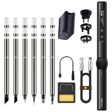 Load image into Gallery viewer, FNIRSI 4pcs/ Set Mini Soldering Station Digital Display Constant Temperature Smart Soldering Iron, Blue Standard BC2, Black Standard BC2, Blue Standard 6 Heads, Black Standard 6 Heads, Blue BC2 with Power Supply, Black BC2 with Power Supply            ...