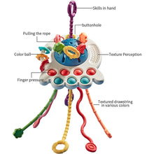 Load image into Gallery viewer, Baby Puzzle Fun Finger Pumping Toys Enlightenment Early Teaching Toys, Octopus (Blue), Octopus (Red), Cartoon Crab (Orange), Cartoon Crab (Green), Rocket (Blue), Rocket (Red), Flying Sword (Red), Flying Sword (White), Crab, Space Ship, Mobile Phone Rab...