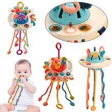 Load image into Gallery viewer, Baby Puzzle Fun Finger Pumping Toys Enlightenment Early Teaching Toys, Octopus (Blue), Octopus (Red), Cartoon Crab (Orange), Cartoon Crab (Green), Rocket (Blue), Rocket (Red), Flying Sword (Red), Flying Sword (White), Crab, Space Ship, Mobile Phone Rab...