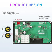 Load image into Gallery viewer, 100W 12V TPA3116 Color Screen Power Amplifier Bluetooth Decoder Board With Recording Call, Silicone Remote Control, Small Silicone Remote Control, Small Remote Control