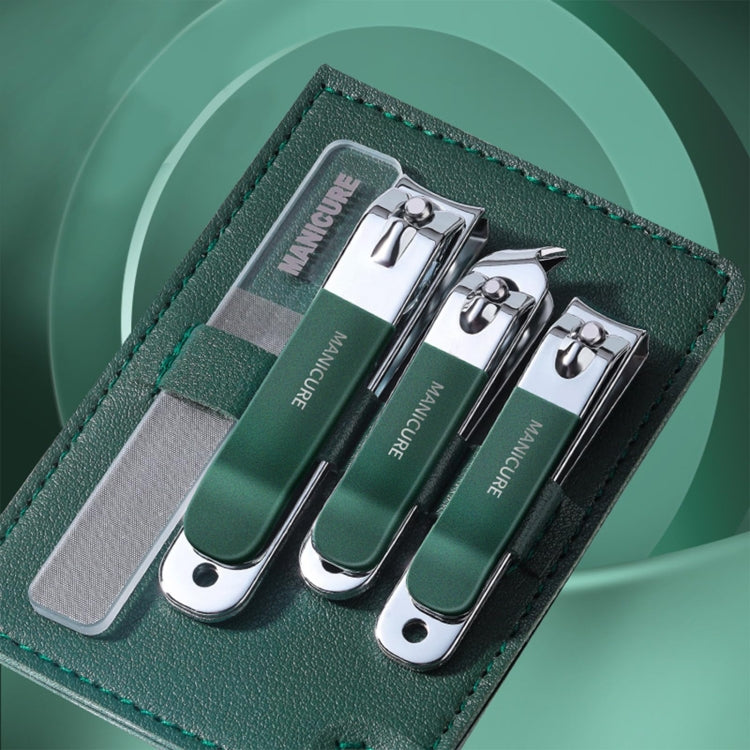 4pcs /Set Stainless Steel Nail Knife Set Household Portable Rotating Bag Nail Cutting Tool, Light Pink, Matcha Green, Dark Green