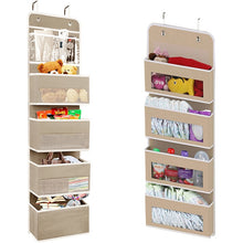 Load image into Gallery viewer, GD03 Wall-Mounted Fabric Storage Bag Wardrobe Room Door Behind Hanging Bag, Gray 4-grids, Beige 4-grids, Brown 4-grids, Black 4-grids, 4+1 Gray, 4+1 Beige, Wave Pattern 4-grids, Lantern Flower 4-grids