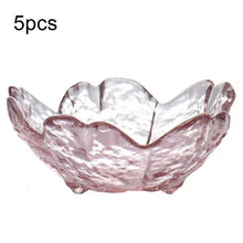 Load image into Gallery viewer, 5pcs /Set Hammer Glass Cherry Blossom Dish House Sauce Plate Small Dish, Pink, Gold Edge Pink, Transparent