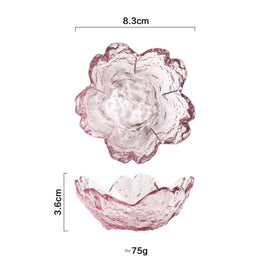 5pcs /Set Hammer Glass Cherry Blossom Dish House Sauce Plate Small Dish, Pink
