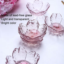 Load image into Gallery viewer, 5pcs /Set Hammer Glass Cherry Blossom Dish House Sauce Plate Small Dish, Pink, Gold Edge Pink, Transparent