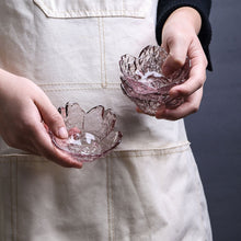 Load image into Gallery viewer, 5pcs /Set Hammer Glass Cherry Blossom Dish House Sauce Plate Small Dish, Pink, Gold Edge Pink, Transparent