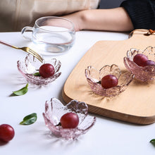 Load image into Gallery viewer, 5pcs /Set Hammer Glass Cherry Blossom Dish House Sauce Plate Small Dish, Pink, Gold Edge Pink, Transparent