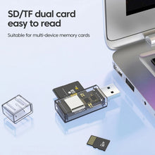 Load image into Gallery viewer, OTG Converter USB To SD/TF 2 In 1 Multi-Function Transparent Card Reader, Transparent