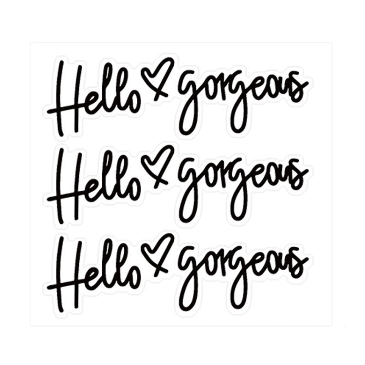 Hello gorgeous Car Stickers Inverted Rear Mirror Glass Sticker, Hello gorgeous