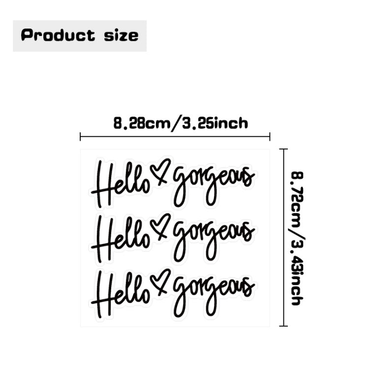 Hello gorgeous Car Stickers Inverted Rear Mirror Glass Sticker, Hello gorgeous