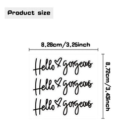 Hello gorgeous Car Stickers Inverted Rear Mirror Glass Sticker, Hello gorgeous