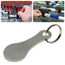 Load image into Gallery viewer, Metal Key Ring Shopping Trolley Tokens Removable Shopping Trolley Keys, Silver, Black