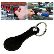 Load image into Gallery viewer, Metal Key Ring Shopping Trolley Tokens Removable Shopping Trolley Keys, Silver, Black