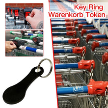 Load image into Gallery viewer, Metal Key Ring Shopping Trolley Tokens Removable Shopping Trolley Keys, Silver, Black