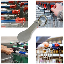 Load image into Gallery viewer, Metal Key Ring Shopping Trolley Tokens Removable Shopping Trolley Keys, Silver, Black
