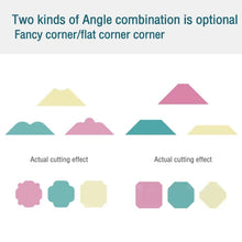 Load image into Gallery viewer, 3 In 1 Fancy Corner Cutter Multi-angle Corner Cutter Chamfering Embosser, Flat Corner (Pink), Beauty Corner (Purple), Round Corner (Green), Round Corner (Blue)