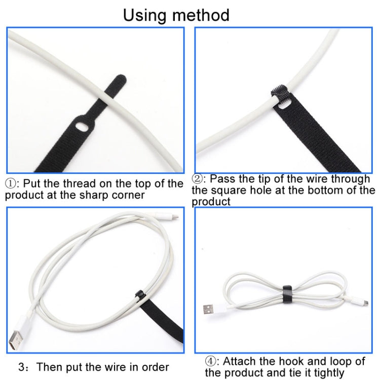 Data Cable Ties Sticky Strip Fixing Tape Nylon Self-Adhesive Tape Cable Management Tape Needle Ties