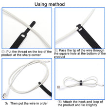 Load image into Gallery viewer, Data Cable Ties Sticky Strip Fixing Tape Nylon Self-Adhesive Tape Cable Management Tape Needle Ties