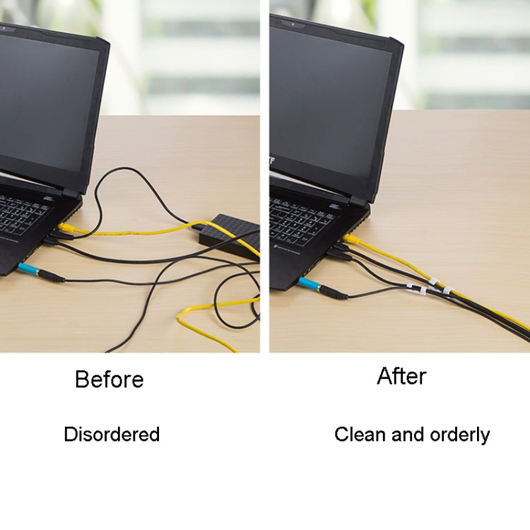 20pcs /Set Medium Self-Adhesive Cable Organizer Clip Network Cord Fixed Storage Clamp