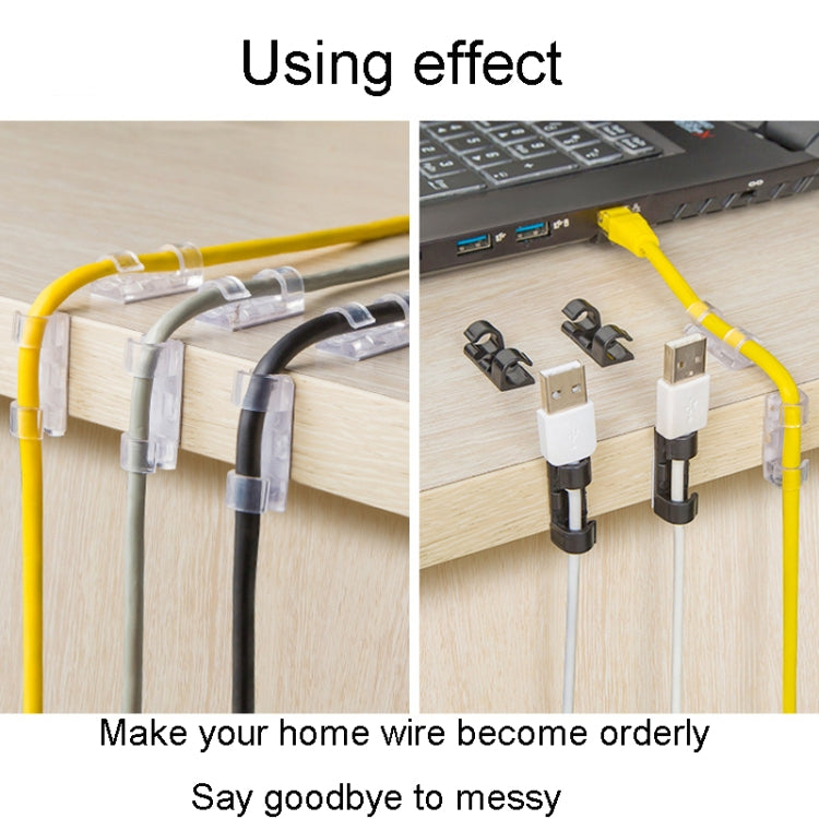 20pcs /Set Medium Self-Adhesive Cable Organizer Clip Network Cord Fixed Storage Clamp