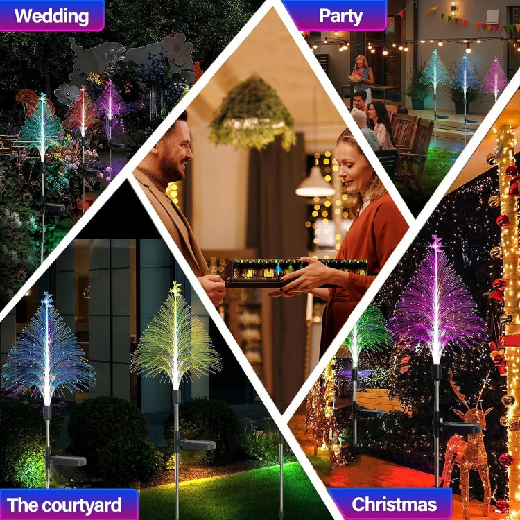 Christmas Tree Solar Light Outdoor Atmosphere Lighting Outdoor Waterproof Glowing Festival Decorative Lamp, Star Moon Transparent