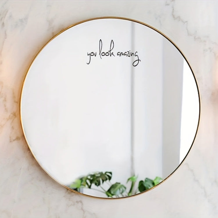 2pcs /Set Waterproof and Oilproof Vinyl Stickers Mirror Decorative Stickers, Hello sweet cheeks, You look amazing